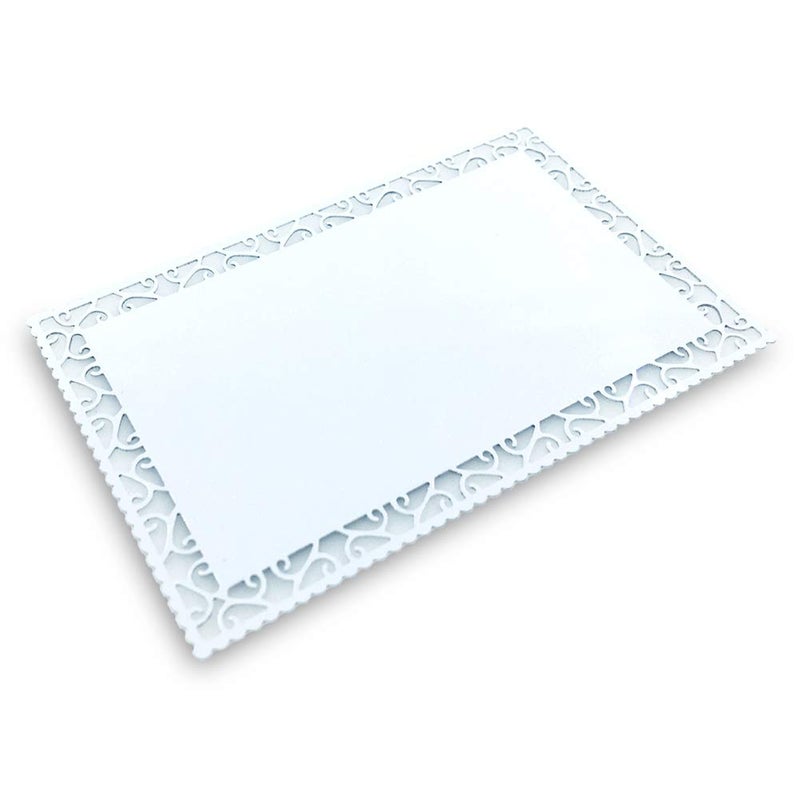 ebamaz 50pcs Thick 0.45mm Sublimation Metal Business Cards Aluminum Blanks 3.4x2.1X0.018 inch for Color Print Laser Engrave (Pearl White Hollow Cut Edge) - Image 4